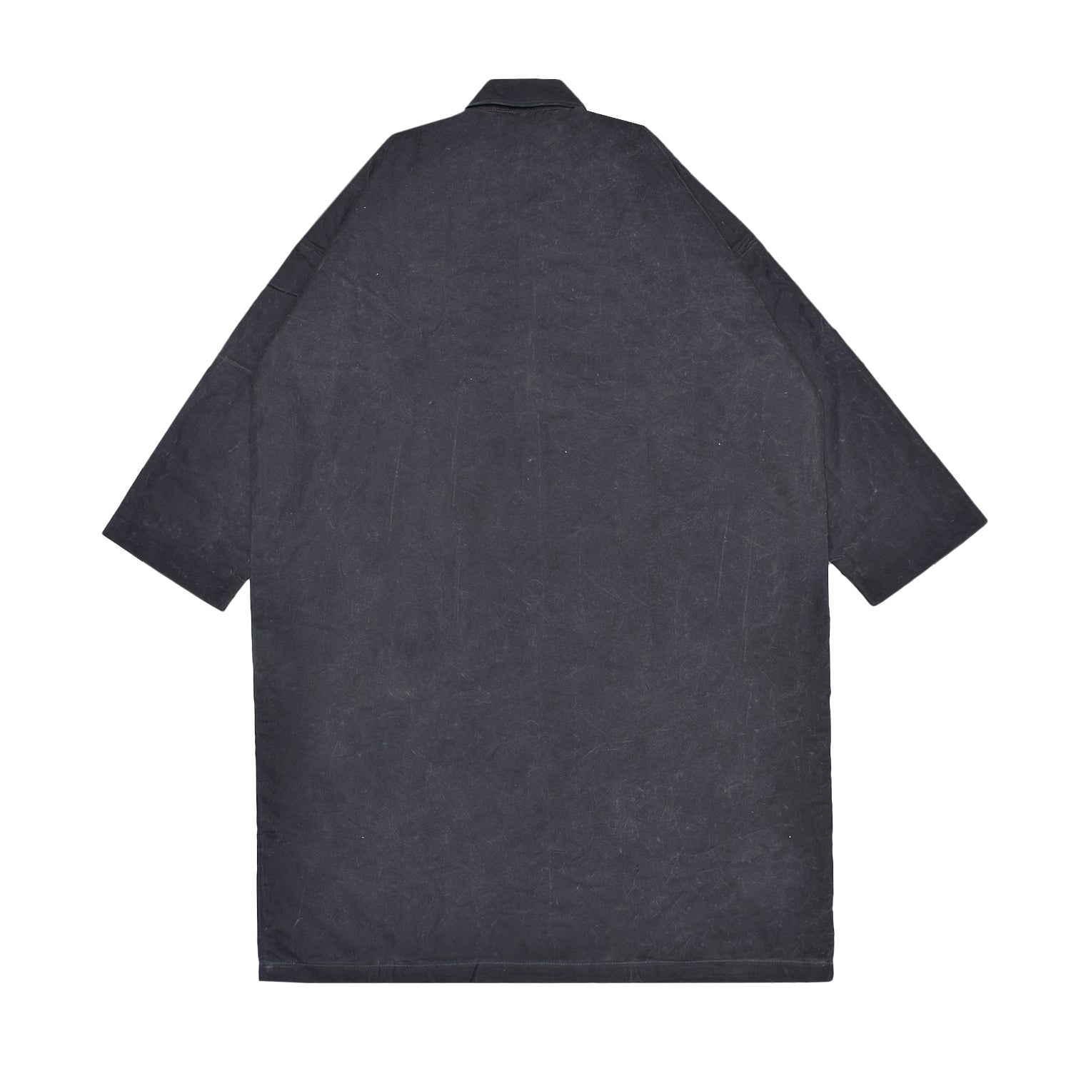 Dark gray short-sleeve shirt on a white background