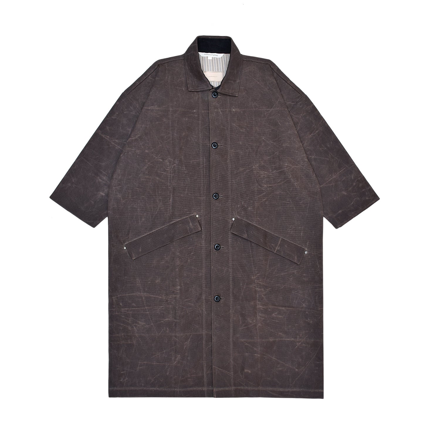 Brown waxed coat on a white background