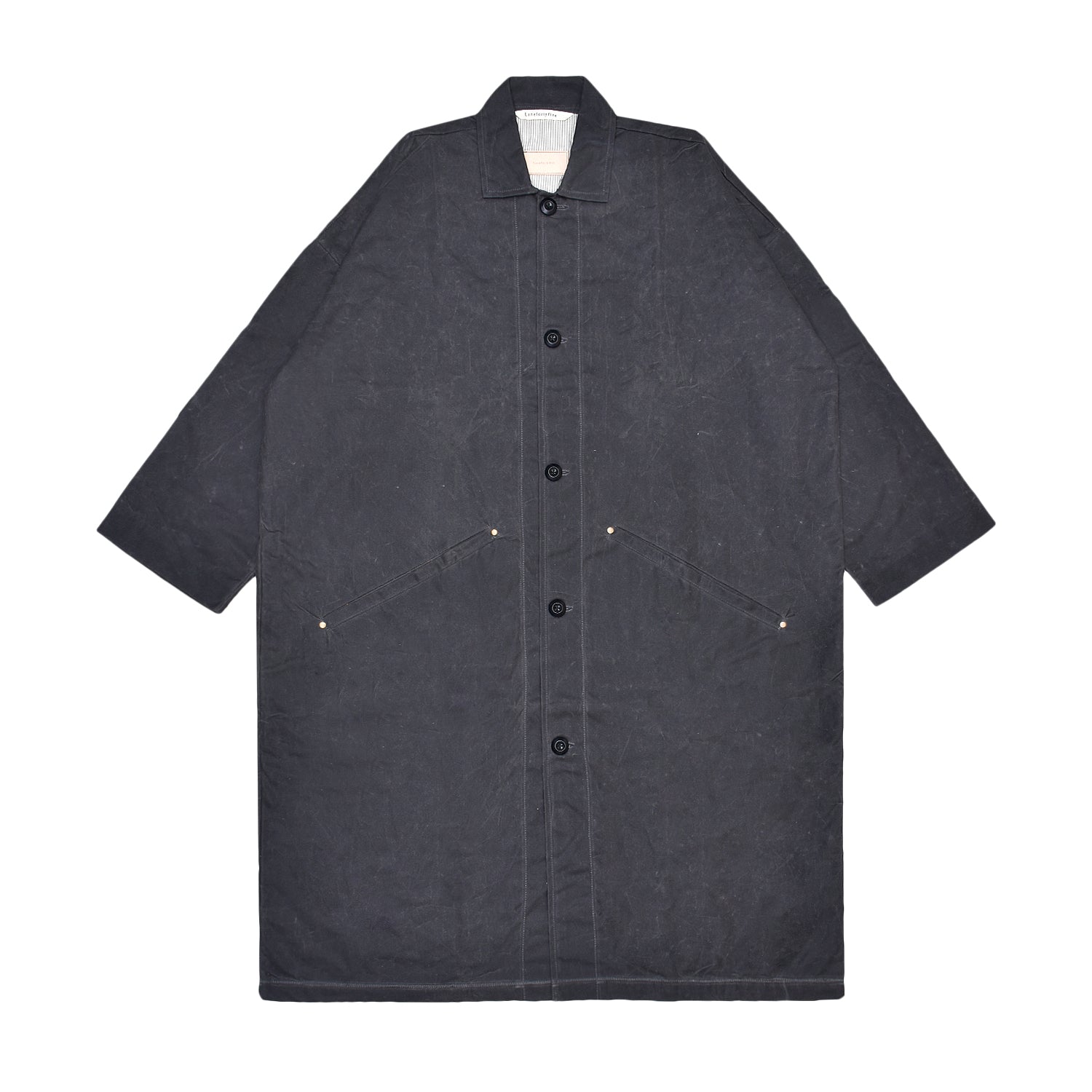 Dark gray coat with short sleeves on a white background