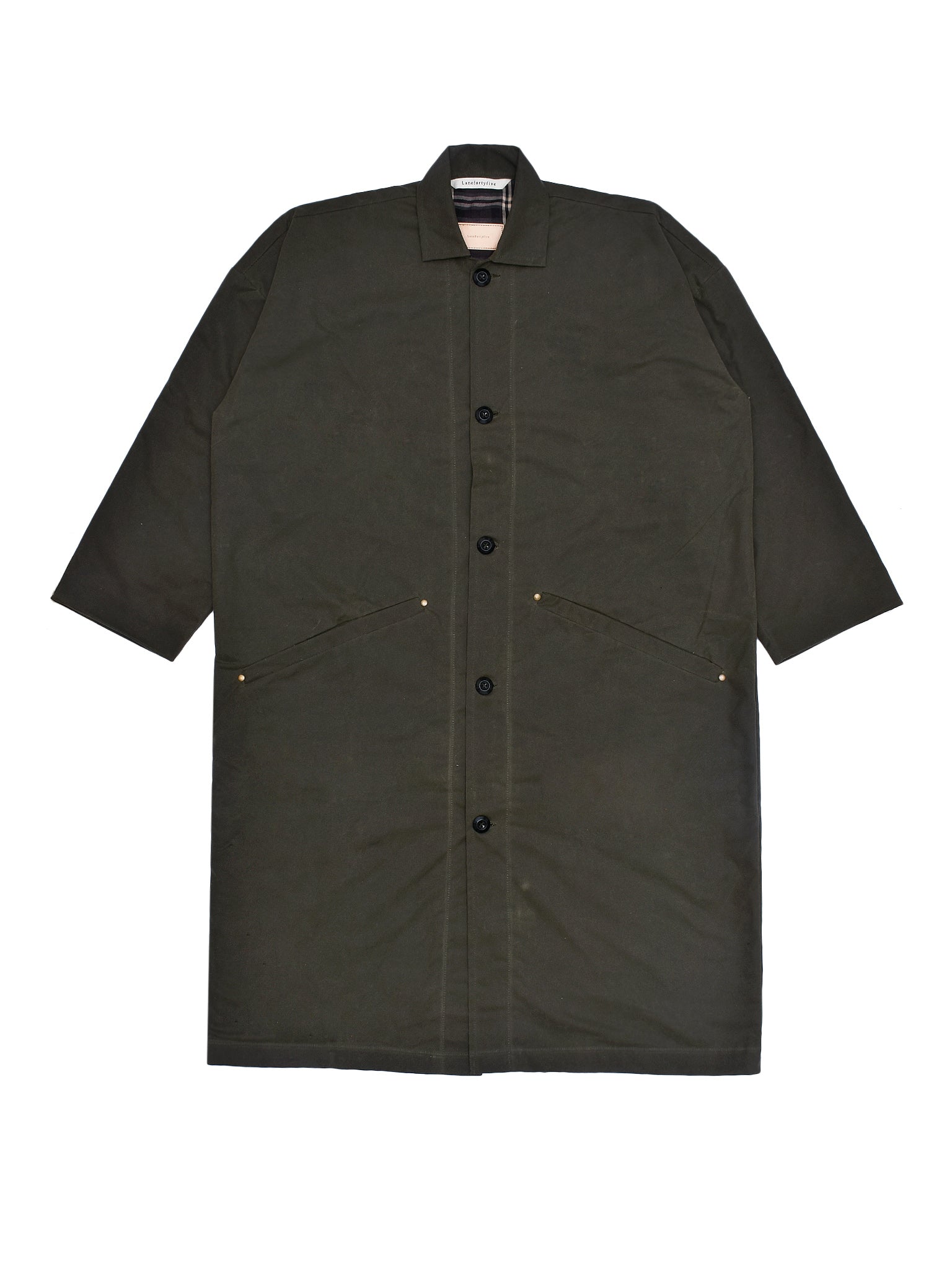 Dark green jacket with short sleeves on a white background