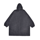 Dark gray hooded coat on a white background