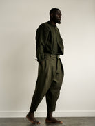 Frestun trousers in dark olive wool melton