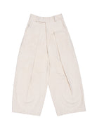 Beige wide-leg pants on a white background