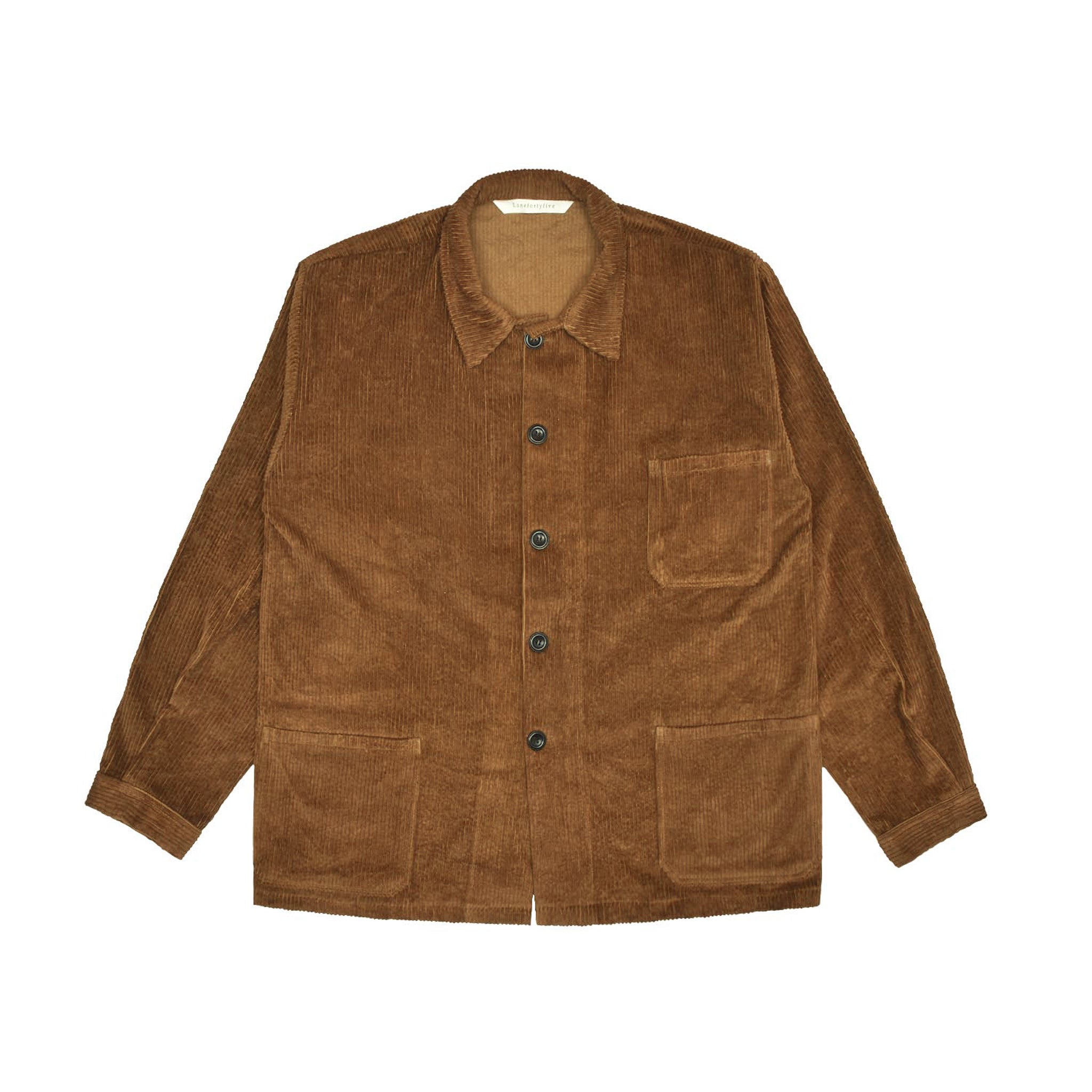 Brown corduroy jacket on a white background