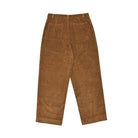 Brown corduroy pants on a white background
