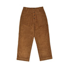 Brown corduroy pants on a white background