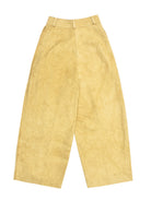 Pale mustard pants on a white background