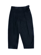 Black pants with buttons on a white background