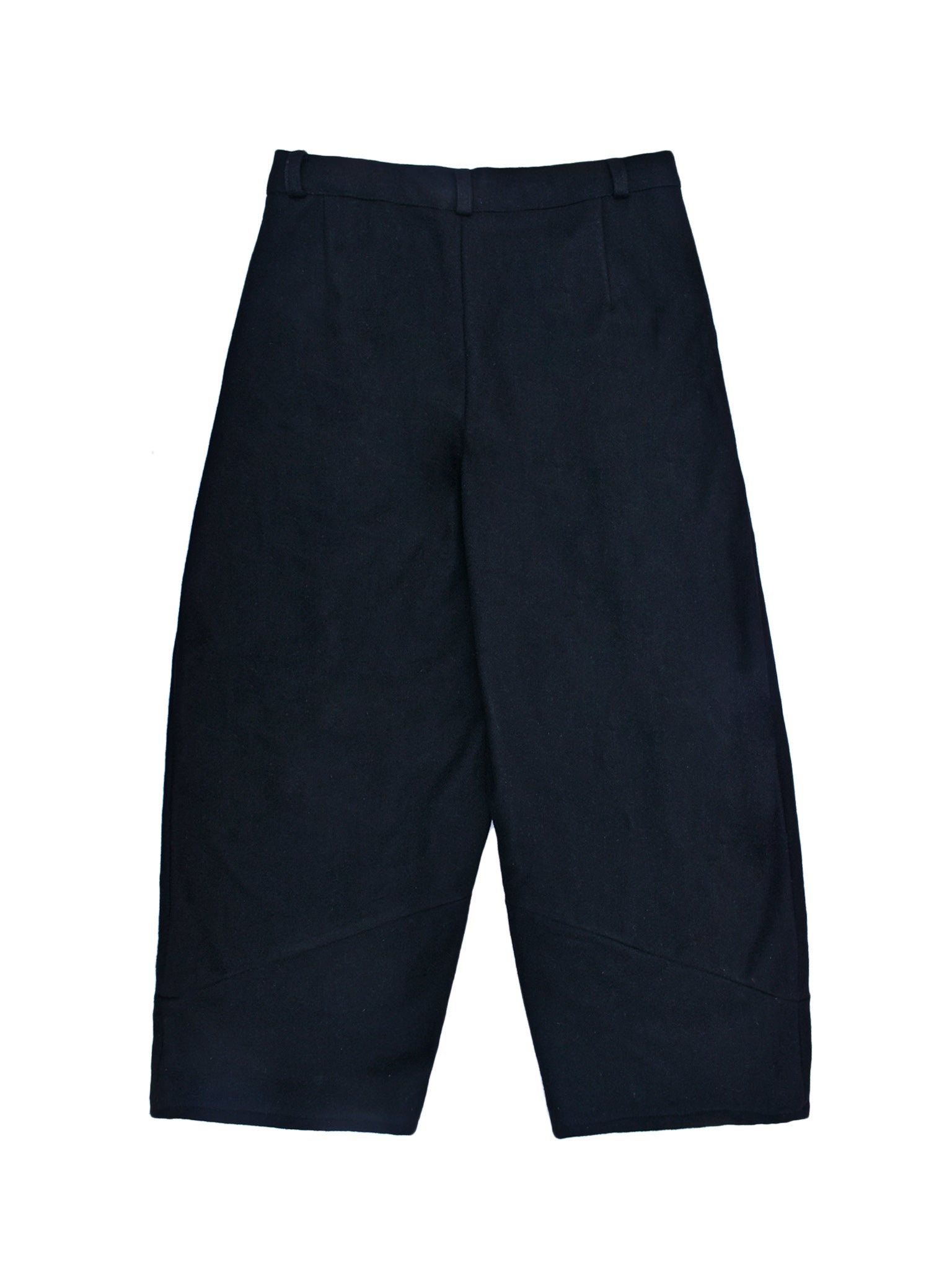 Black wide-leg pants on a white background