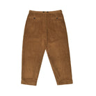 Brown corduroy pants on a white background
