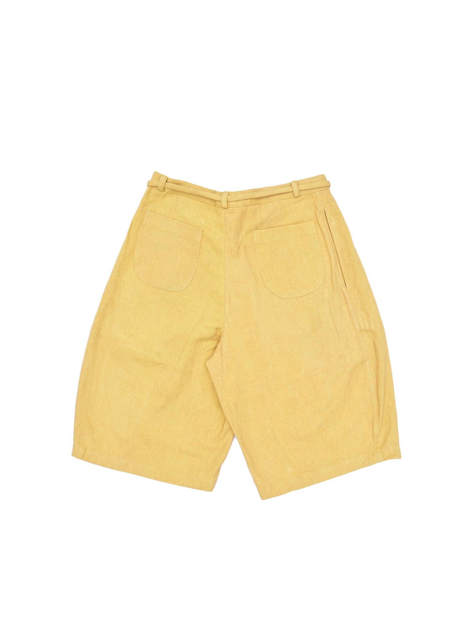 Mustard shorts on a white background