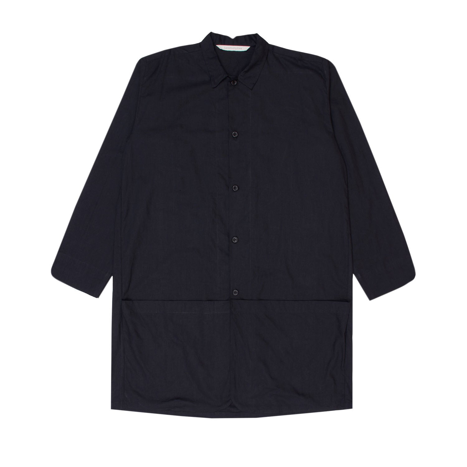 Black shirt with a collar on a white background